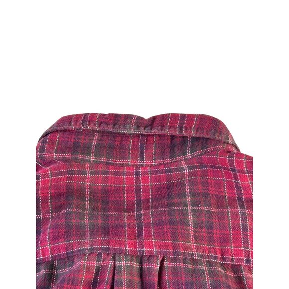 G H Bass & Co Flannel Shirt Red Plaid Mens Sz XL Cotton Long Sleeve Button Down - Picture 10 of 10